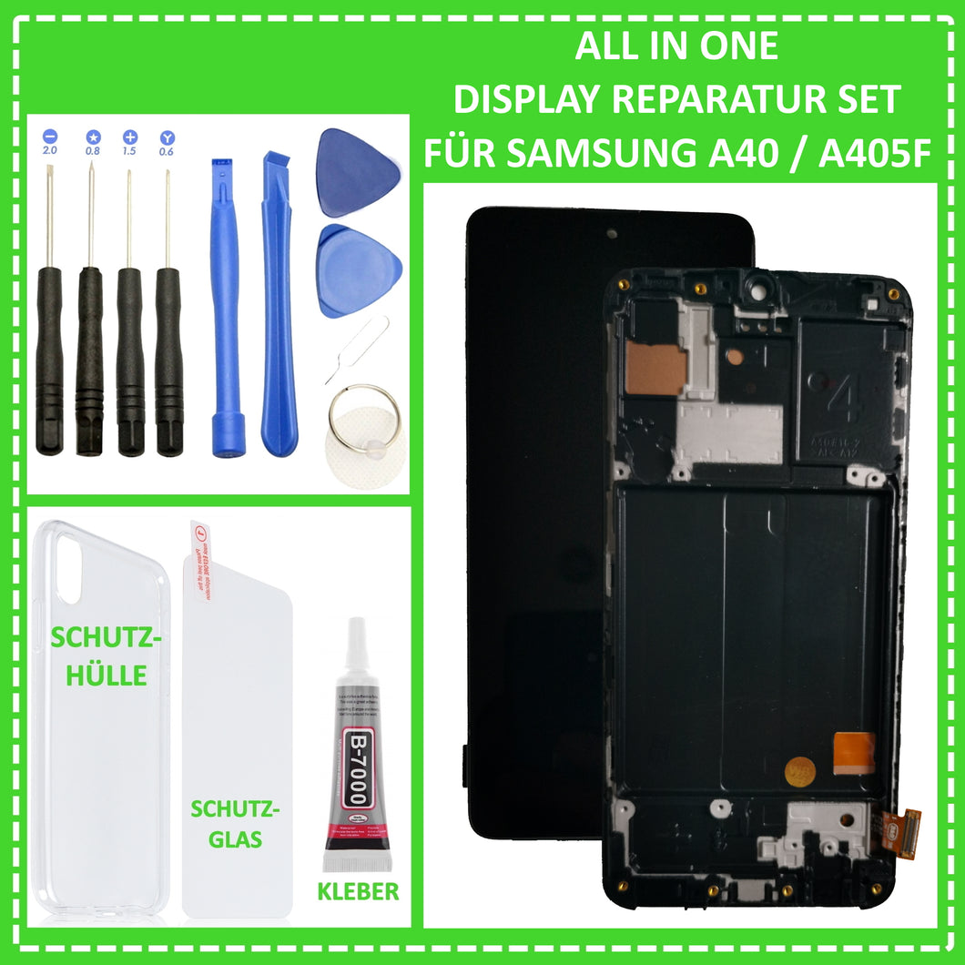 LCD Display für Samsung Galaxy A40 SM-A405F Touch Screen Bildschirm + Rahmen